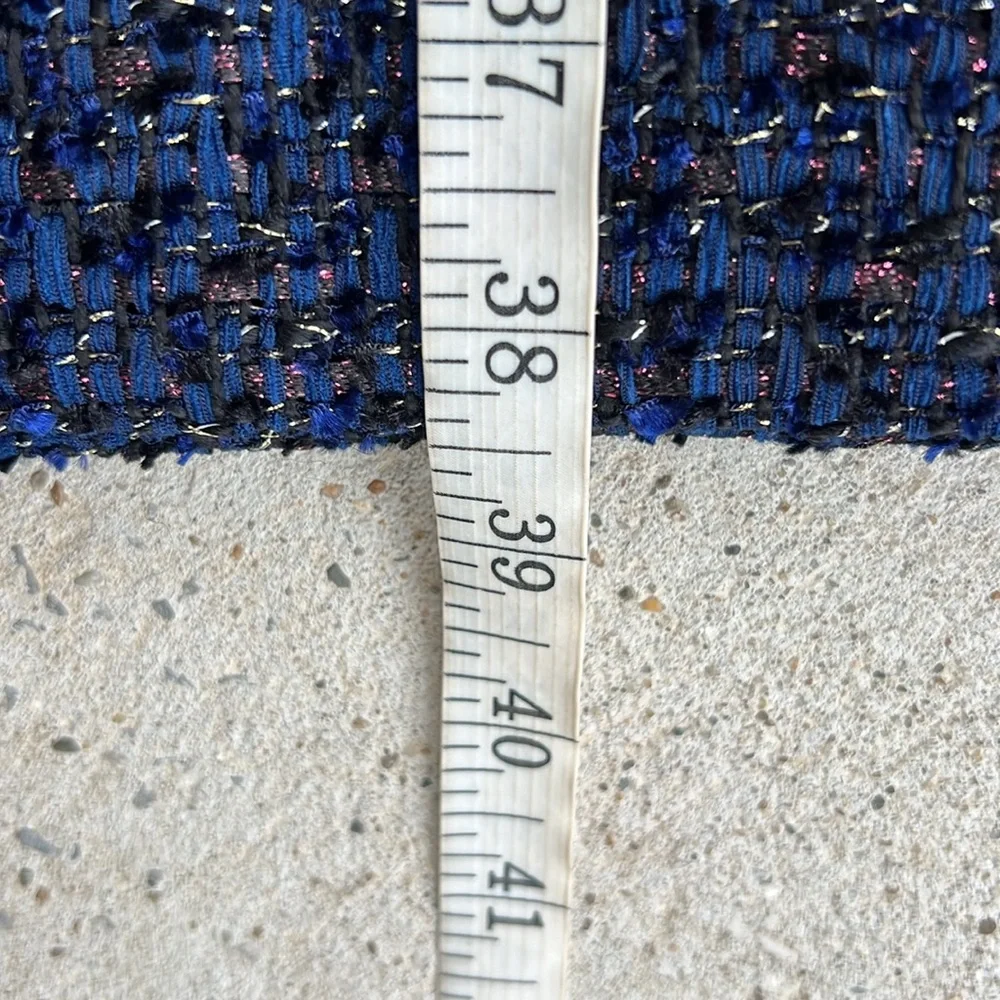 J. Crew Midnight Blue Sleeveless Sparkle Tweed Sheath Dress Size 4 - Picture 14 of 16